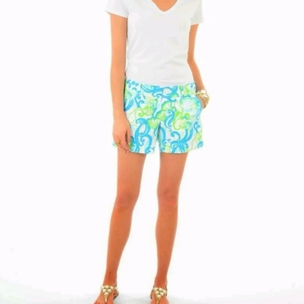 Lilly Pulitzer Callahan shorts 2 Crystal Coast Resort white green coastal preppy